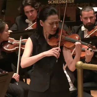 Live stream of violinist Clara Jumi Kang playing Korngold Violin Concerto in D major, Op. 35. October 21, 2023.