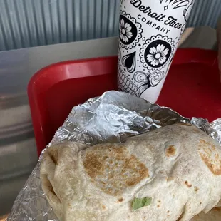 Shredded Chicken Burrito