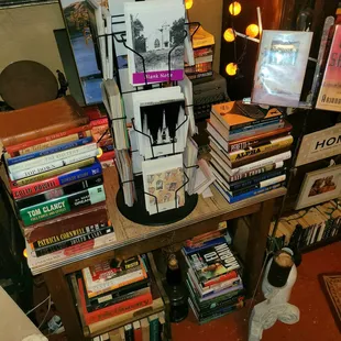 a bookshelf full of books