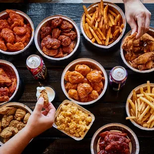 a table full of food