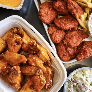 food, fried chicken, bbq wings, poultry, fried chicken wings, chicken, bbq chicken, chicken wings and fried chicken, chicken wings