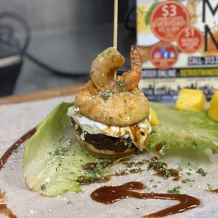 Lamb and shrimp slider