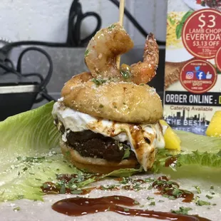 Lamb &amp; shrimp Slider