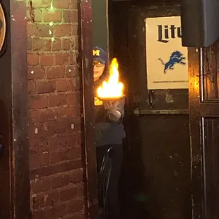Flaming cheese!