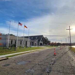 Angle in December with road work happening