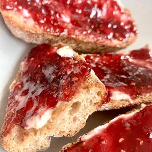 a piece of bread with jam on it
