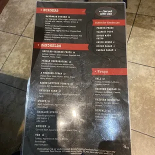 the menu