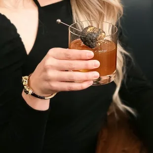 The hickory smoked glass integrated a lovely aromatic component to this drink as a whole.