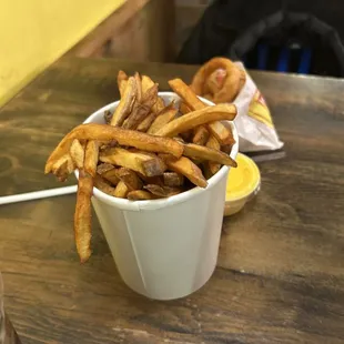 fries in a paper cup