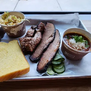 Brisket Plate with Cole Slaw &amp; Sauce Piquante