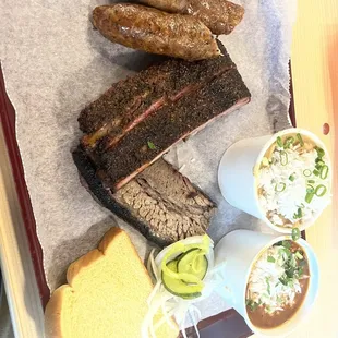 Boudin,spare ribs, fatty brisket