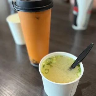 Thai Tea and miso soup