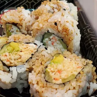 a plate of sushi