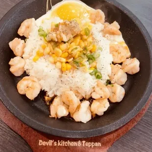 Shrimp rice teppan