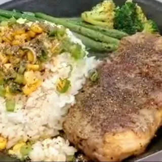Hamburger Steak Teppan Rice