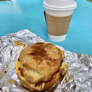 Regular Breakfast Sandwich and Latte