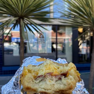 Original Sandwich ($8) - biscuit, cheese, egg, bacon