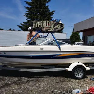 a man standing on a boat