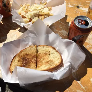 Butter lobster grilled cheese sandwich with truffle fries!! Plain goodness!!