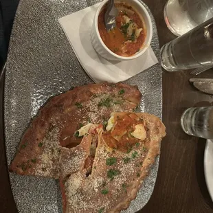 Calzone, a little heavy on the parm for me, but great tastes