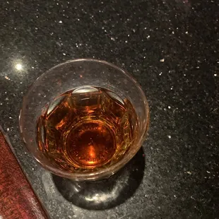 a shot of alcohol in a glass