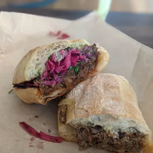 Top - special beer braised Mexican beef, Bottom - No. 4