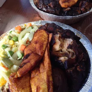 A bite out of the delicious stewed chicken