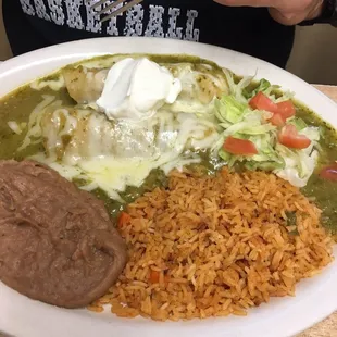 Green enchilada plate special