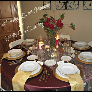 Intimate at home function. Can we assist you with your next family gathering? Give us a call!
