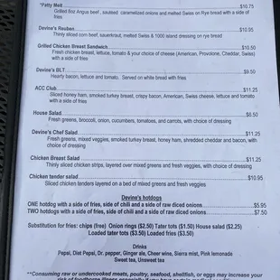 Smaller menu but more than enough