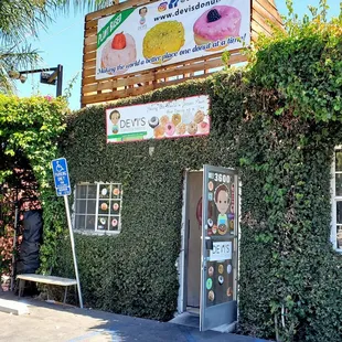 Out front.
