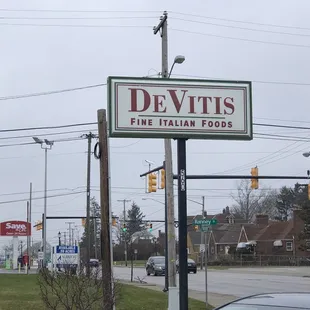 a sign for devitis fine italian foods