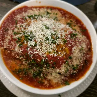 Eggplant parmesan on appetizer section