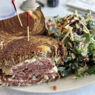 Reuben with kale salad.