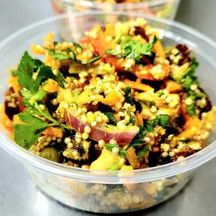 Drive into a world of plant - based bliss at Devon Market. Our vegan Quinoa salads are a symphony of fresh and locally sourced ingredients.