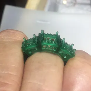 Wax prior to casting.