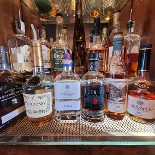 a variety of liquors