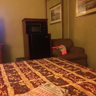 Microwave and fridge