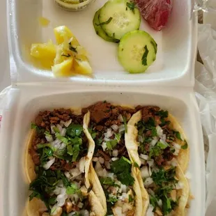 Taco Tuesday! Half carne asada and half chicken.