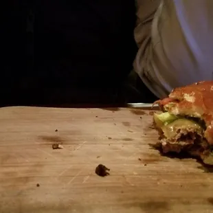 Signature burger, it was devoured seconds after it arrived at the table...so delicious you have to be quick if you want to catch a photo
