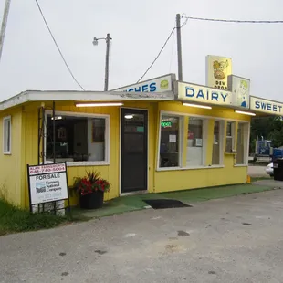 the outside of a dairy shop