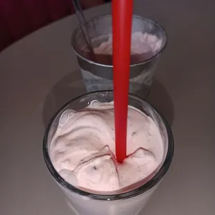 Mint chip and cookie dough shake