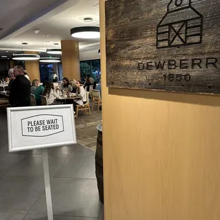 a sign for the restaurant