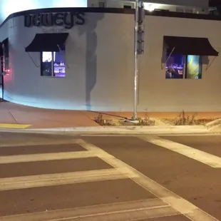 a street corner at night