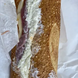 a close up of a sandwich