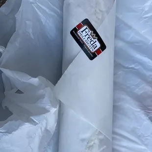 a wrapper wrapped in plastic