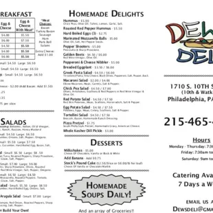 Breakfast/ Salads/gourmet deli items