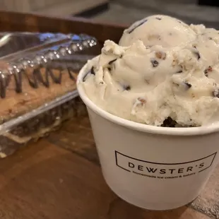 Bourbon ball ice cream and chocolate melt pie