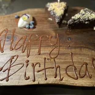 Birthday cake presentation