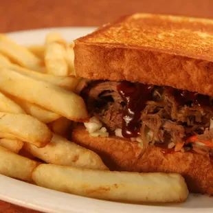 ows a sandwich and french fries